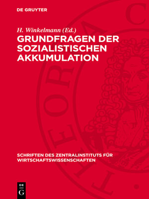 cover image of Grundfragen der sozialistischen Akkumulation